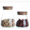 Haonai designed high quality transparent glass jar with Plug